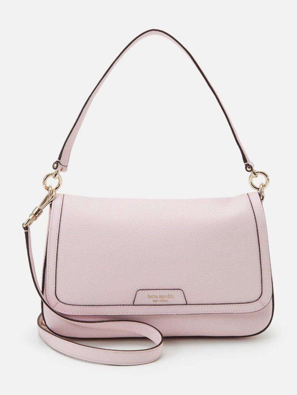NWT Kate Spade Hudson Convertible Flap Shoulder Bag in Shimmer Pink